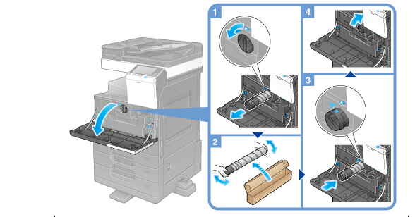 柯尼卡美能達BH367復印機碳粉更換圖解