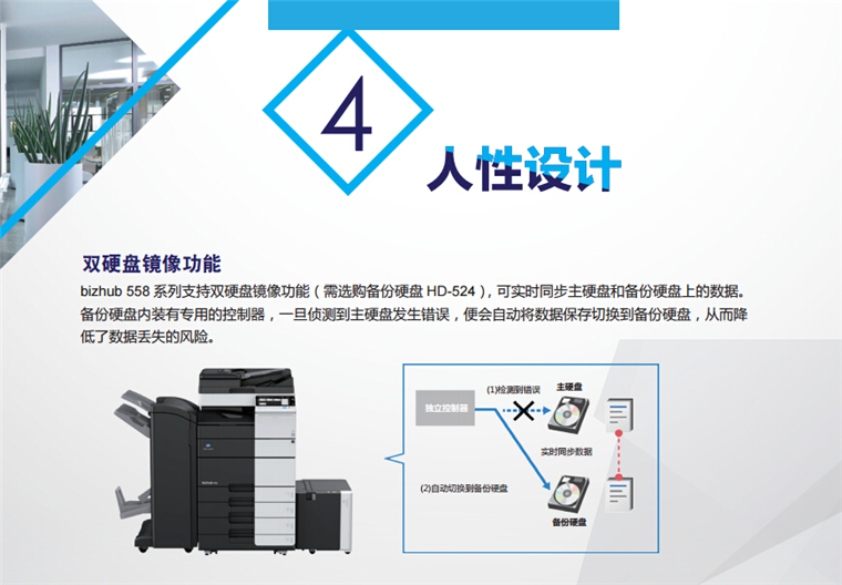 柯尼卡美能達(dá)458雙硬盤鏡像功能-科頤辦公